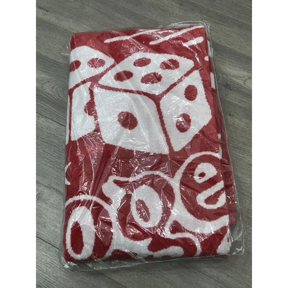 Bogey Boys Macklemore Vegas Pool Towel Red Dice Print Beach Golf Hypebeast 58x30